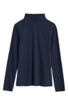 Seasalt Cornwall Landing Turtleneck Stretch Organic Cotton Top In Blue