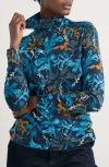 Seasalt Cornwall Landing Turtleneck Stretch Organic Cotton Top In Blue