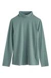 Seasalt Cornwall Landing Turtleneck Stretch Organic Cotton Top In Green