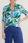 Seasalt Cornwall Larissa Abstract Print Organic Cotton Button-up Shirt In Spinnaker Sails Hedgerow