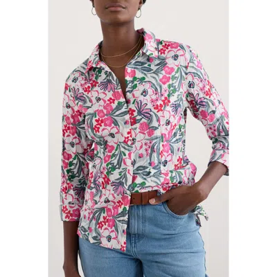 Seasalt Cornwall Larissa Floral Organic Cotton Button-up Shirt In Garden Flowers Tulip
