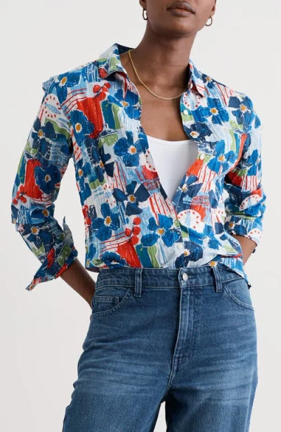 SEASALT CORNWALL SEASALT CORNWALL LARISSA FLORAL ORGANIC COTTON BUTTON-UP SHIRT
