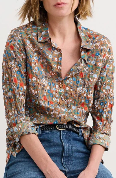 Seasalt Cornwall Larissa Floral Organic Cotton Button-up Shirt In Multi