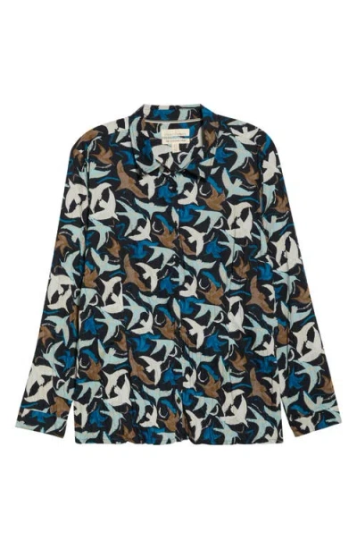 Seasalt Cornwall Larissa Printed Organic Cotton Button-up Shirt In Multi