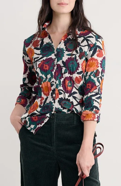 Seasalt Cornwall Larissa Printed Organic Cotton Button-up Shirt In Multi