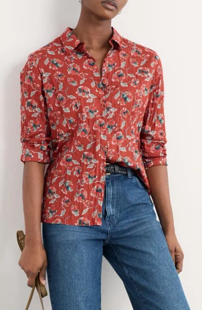 SEASALT CORNWALL SEASALT CORNWALL LARISSA PRINTED ORGANIC COTTON BUTTON-UP SHIRT