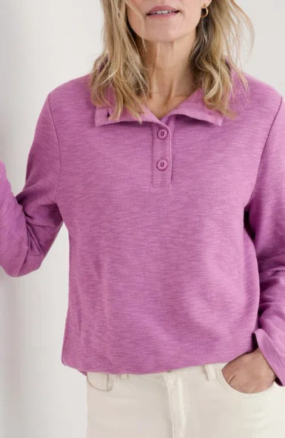 Seasalt Cornwall Last Boat Organic Cotton Half Placket Sweatshirt