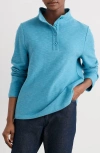 Seasalt Cornwall Last Boat Organic Cotton Half Placket Sweatshirt In Blue