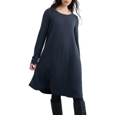 Seasalt Cornwall Long Sleeve Organic Cotton A-line Sweater Dress In Blue
