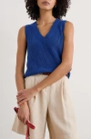Seasalt Cornwall Lookout Point Sweater Vest In Knit Melange Bright Marine