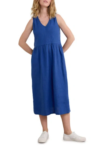 Seasalt Cornwall Lowland Heather Linen Dress In Bright Marine