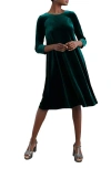 Seasalt Cornwall Mahonia Abstract Print Velvet Shift Dress In Green
