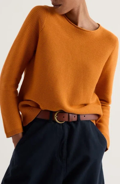 Seasalt Cornwall Makers Organic Cotton & Recycled Cotton Sweater In Orange