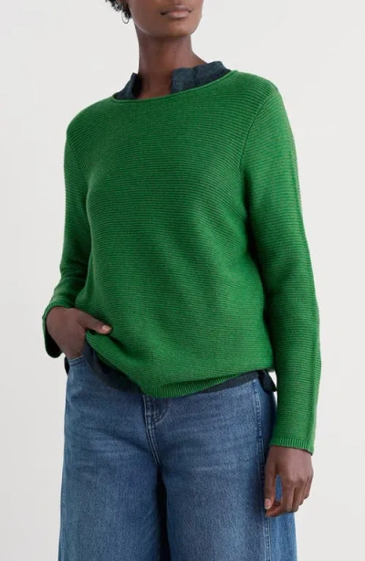 Seasalt Cornwall Makers Rib Organic & Recycled Cotton Sweater In Green