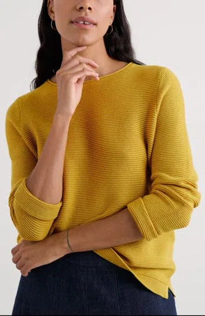 Seasalt Cornwall Makers Rib Organic & Recycled Cotton Sweater In Orange