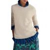 Seasalt Cornwall Makers Rib Organic Cotton Sweater In Knit Melange Limestone