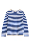 Seasalt Cornwall Makers Stripe Rib Organic Cotton Sweater In Knit Mini Cornish Ink Chalk