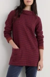 Seasalt Cornwall Mawgan Turtleneck Organic Cotton Tunic Top In Burgundy