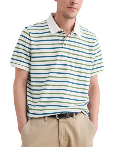 Seasalt Cornwall Men's Balefire Stripe Polo In Green