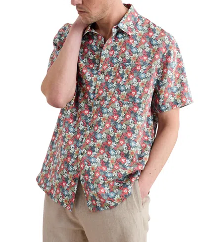 Seasalt Cornwall Men's Blue Heron Short Sleeve Shirt In Gray