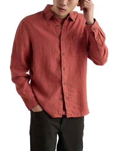 Seasalt Cornwall Men's Linen Button Down Shirt In Red