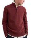 Seasalt Cornwall Reefpoint Lambswool Blend Half-zip Sweater In Brown