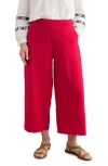 Seasalt Cornwall Merrivale Linen Culottes In Scarlet