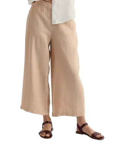 Seasalt Cornwall Merrivale Linen Wide Leg Culottes In Brown