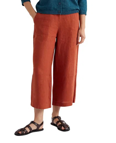 Seasalt Cornwall Merrivale Linen Wide Leg Culottes In Brown