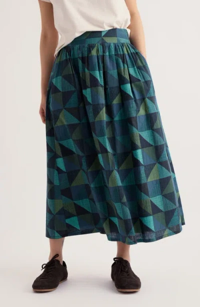Seasalt Cornwall Mevagissey Midi Skirt In Blanket Geo Estuary
