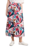 Seasalt Cornwall Mevagissey Organic Cotton Midi Skirt In Spinnaker Sails Chalk