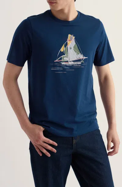 Seasalt Cornwall Midwatch Graphic T-shirt In Sketched Sailboat Sea Cave