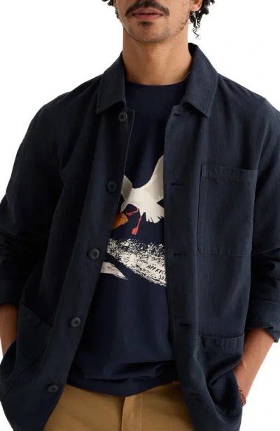 Seasalt Cornwall Midwatch Organic Cotton Graphic T-shirt In Blue