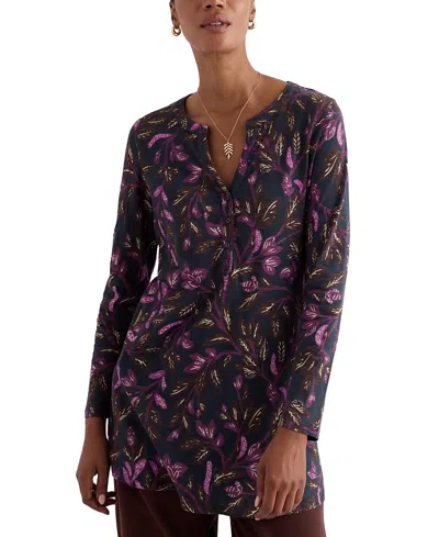 Seasalt Cornwall Moon Window A-line Tunic Top In Purple