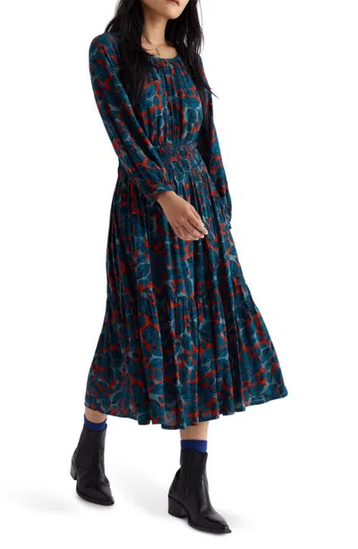 Seasalt Cornwall Oak Apple Tiered Midi Dress In Beech Canopy Mix