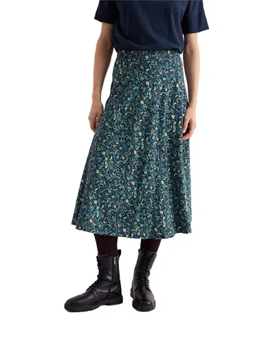 Seasalt Cornwall Orchard High-waist Midi Skirt In Green