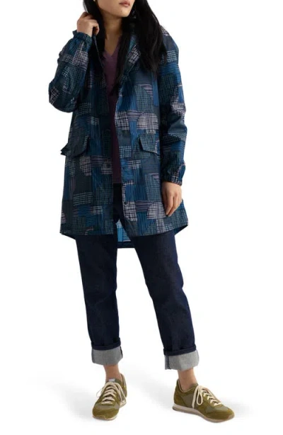 Seasalt Cornwall Packable Waterproof Hooded Raincoat In Blue