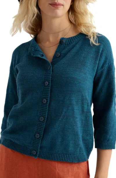 Seasalt Cornwall Pentire Steps Organic Cotton & Linen Cardigan In Blue