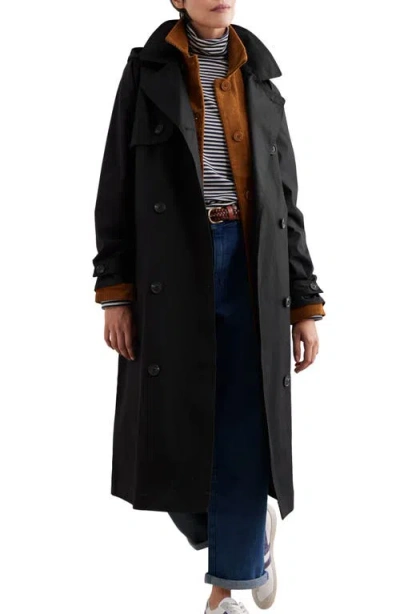 Seasalt Cornwall Penweathers Waterproof Trench Coat In Black
