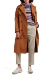 Seasalt Cornwall Penweathers Waterproof Trench Coat In Dark Acorn Brown