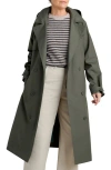 Seasalt Cornwall Penweathers Waterproof Trench Coat In Light Nori Green