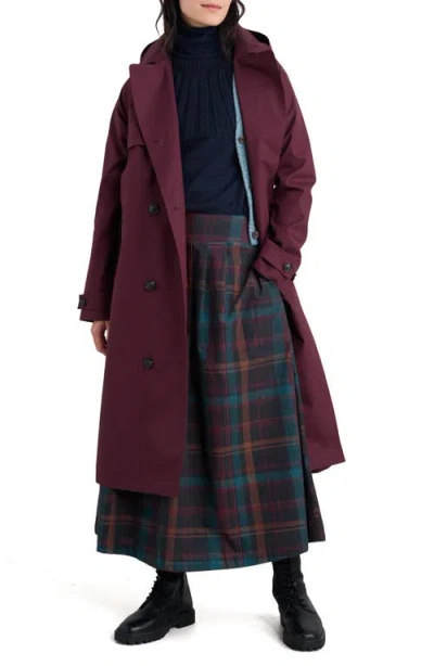 Seasalt Cornwall Penweathers Waterproof Trench Coat In Merlot Purple