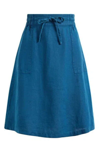 Seasalt Cornwall Pepper Moth Linen Skirt In Blue
