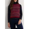 Seasalt Cornwall Percella Cove Fair Isle Merino Wool Blend Sweater Vest In Burgundy