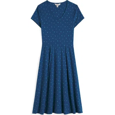 Seasalt Cornwall Pier View Organic Cotton Blend Jersey Midi Dress In Blue