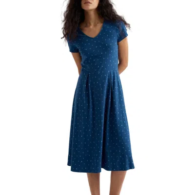 Seasalt Cornwall Pier View Organic Cotton Blend Jersey Midi Dress In Little Sponge Spot D
