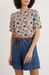 Seasalt Cornwall Poisson Print Organic Cotton Shirt In Blue