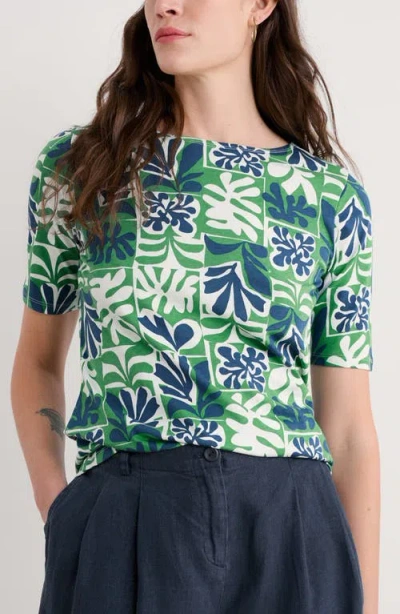 Seasalt Cornwall Poisson Print Organic Cotton T-shirt In Collage Seaweed Hedgerow