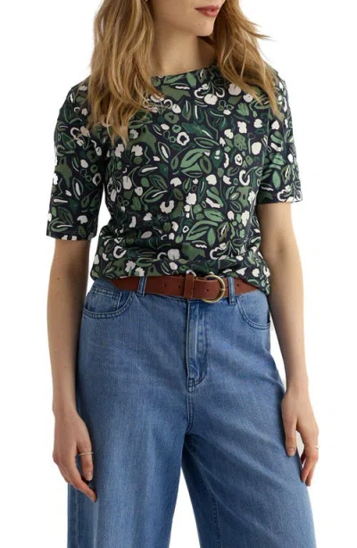 Seasalt Cornwall Poisson Print Organic Cotton T-shirt In Green
