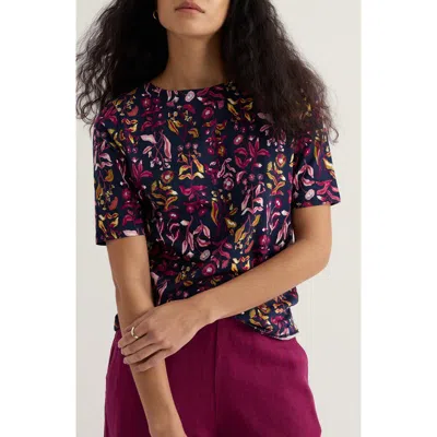 Seasalt Cornwall Poisson Print Organic Cotton T-shirt In Multi